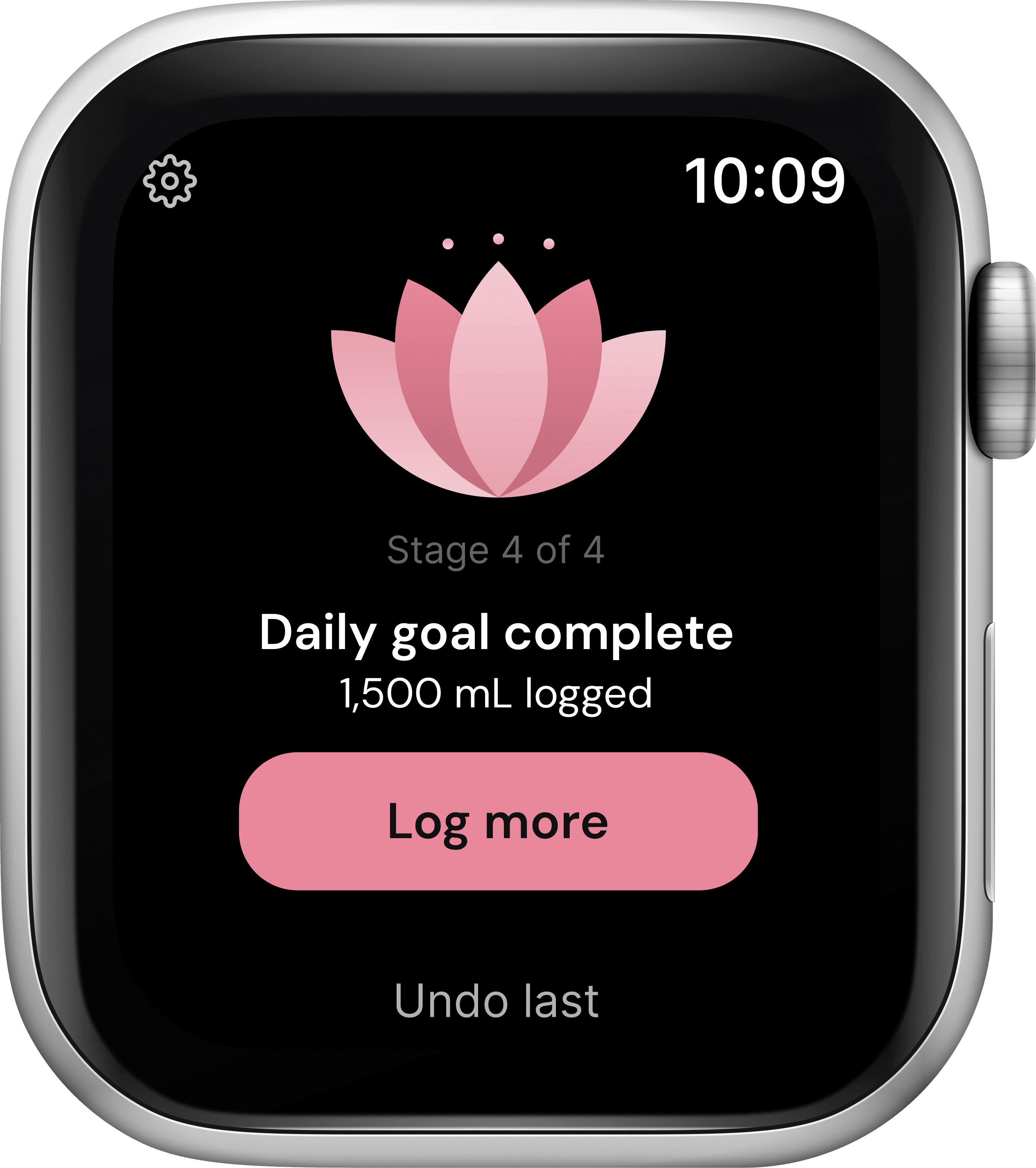 Hanami Home screen, daily goal complete